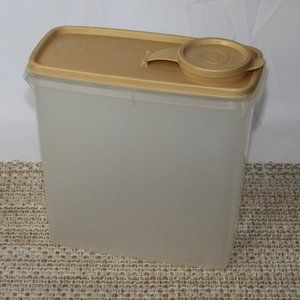 VTG TUPPERWARE CEREAL KEEPER CONTAINER #469/470/471 SHEER BEIGE FLIP POUR LID